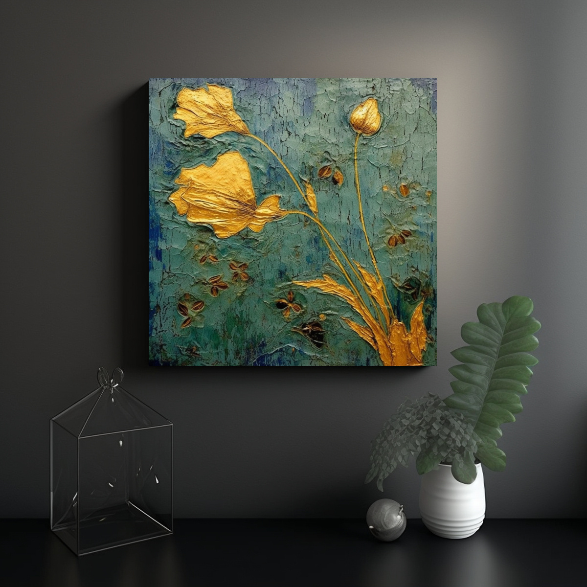 CUADRO DECORATIVO ESTILO VAN GOGH CON MOTIVOS DE 50X50 CM - 2