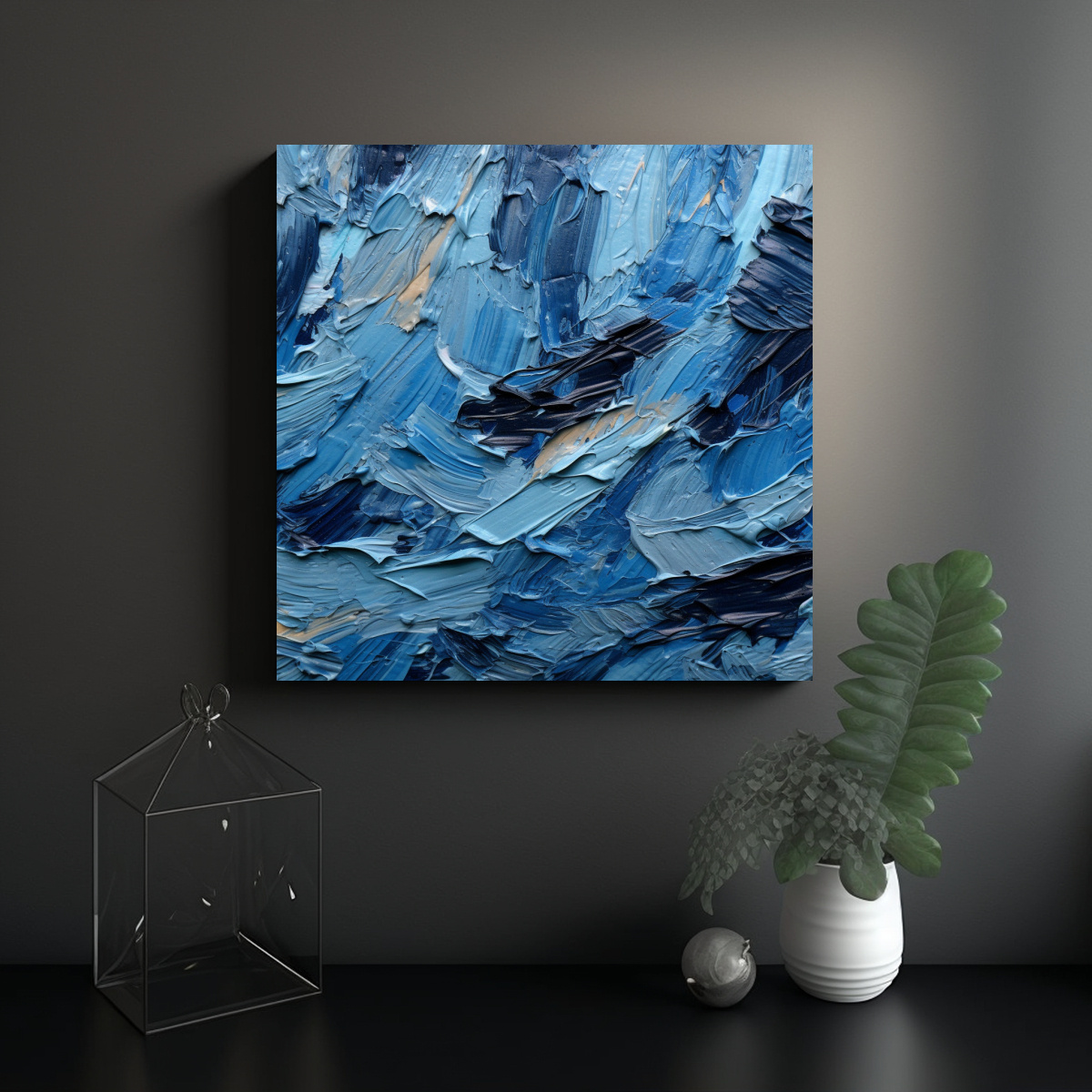 PINTURAS DECORATIVAS CON TEXTURA DE ÓLEO GRUESO 80X80 CM - 2