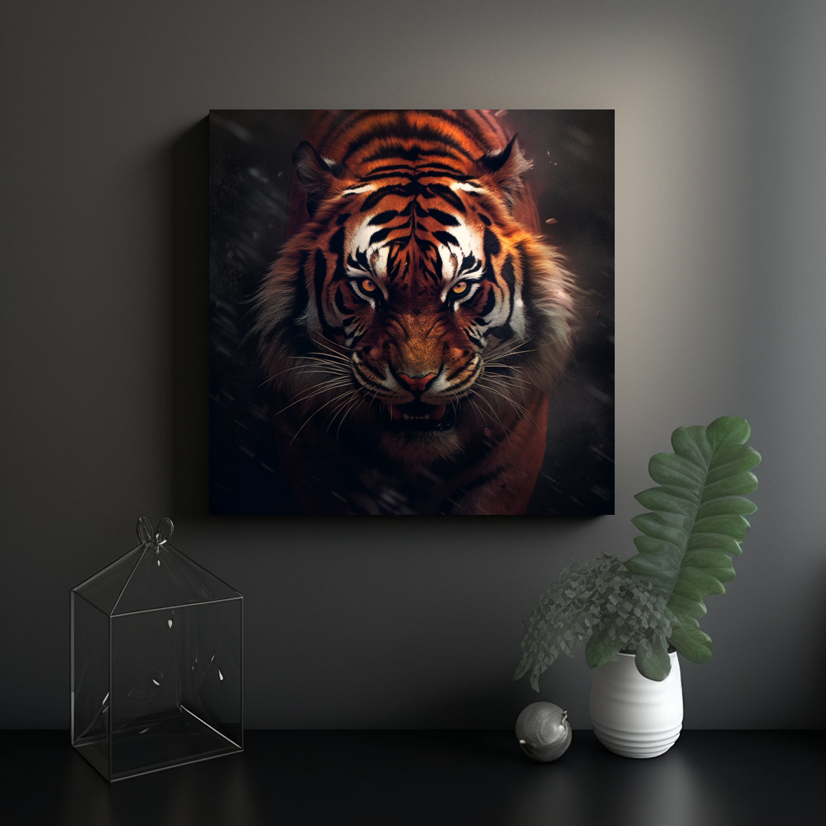 PINTURAS DE TIGRE ENIGMÁTICO PARA DECORACIÓN 50X50 CM - 2