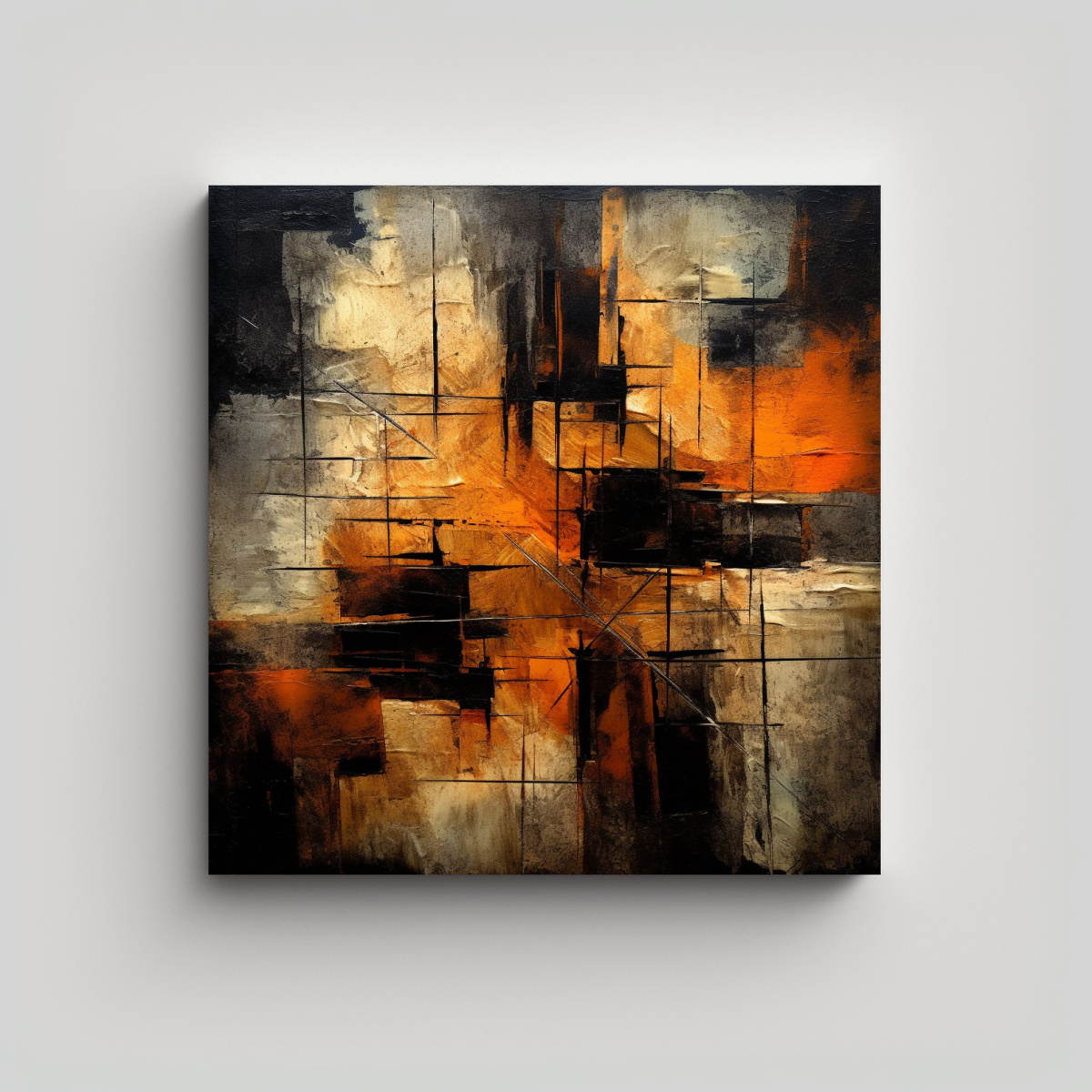 CUADRO ABSTRACTO ARTE EXPRESIÓN VIDA ESTILO 40X40 CM - 1
