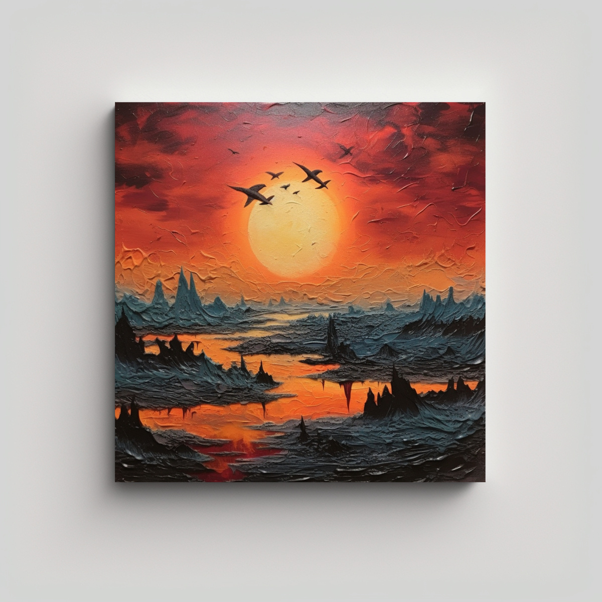 CUADRO DECORATIVO ATARDECER PARA CUARTO: CALIDAD 90X90 CM - 1