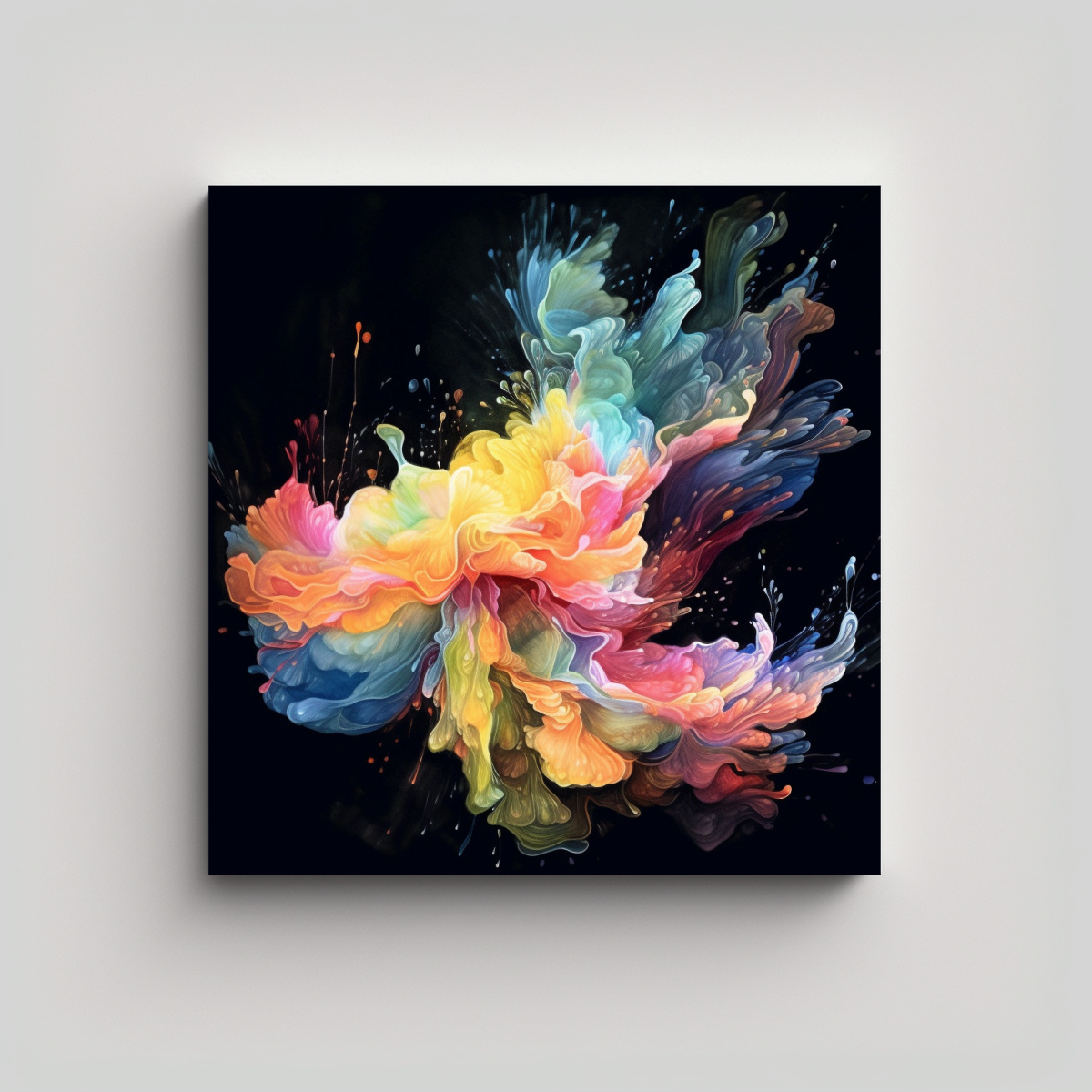 PINTURA DECORATIVA ACUARELA EN LIENZO DE ALTA 50X50 CM - 1