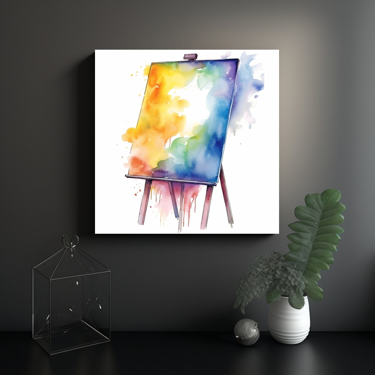 PINTURAS ABSTRACTAS BRILLANTES PARA DECORACIÓN 50X50 CM - 2