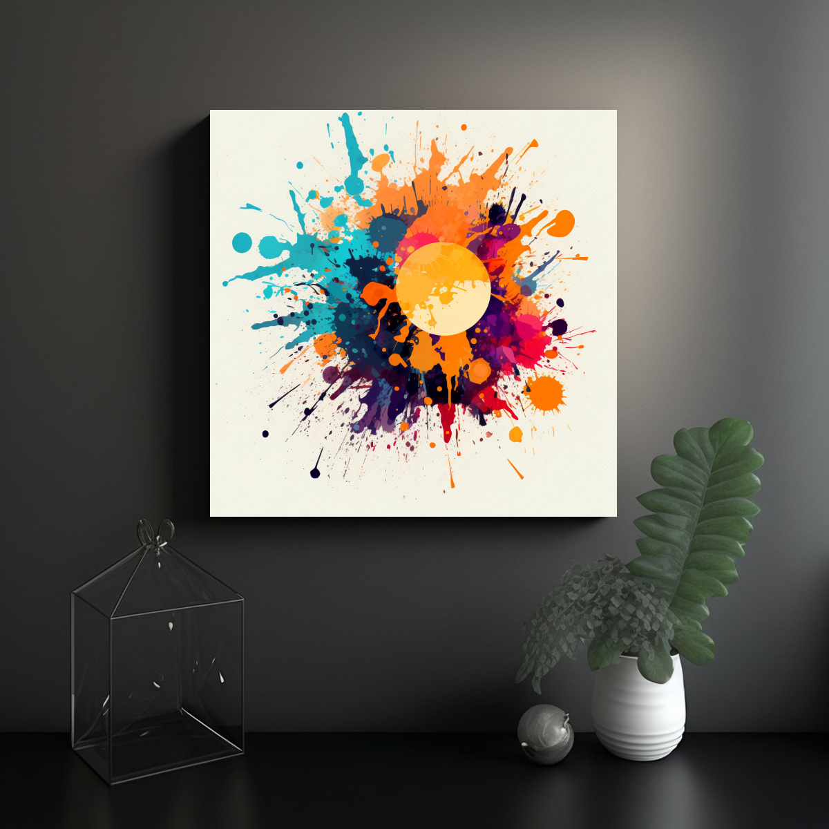CUADRO ABSTRACTO INSPIRADOR PARA DECORAR CON 90X90 CM - 2