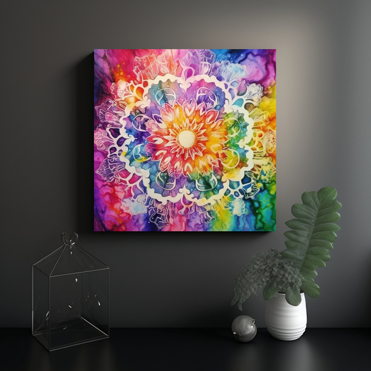 ARTE MANDALA GRANDE EN MARCADORES DE ALCOHOL POR 20X20 CM - 2