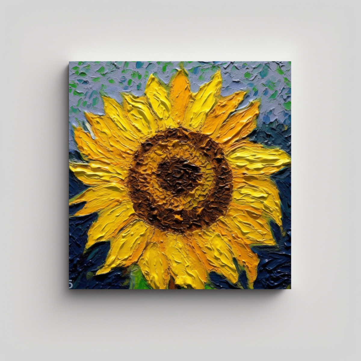 PINTURA SOBRE LIENZO DE GIRASOLES ESTILO VAN GOGH 100X100 CM - 1