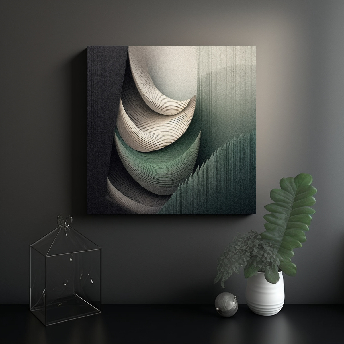 CUADRO ZEN MINIMALISTA ABSTRACTO EN LIENZO CON 20X20 CM - 2