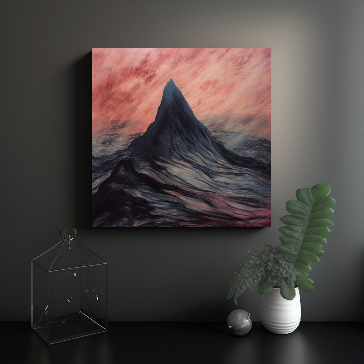 CUADRO ESTILO ÓLEO REALISTA GRUNGE CON DISEÑO 60X60 CM - 2