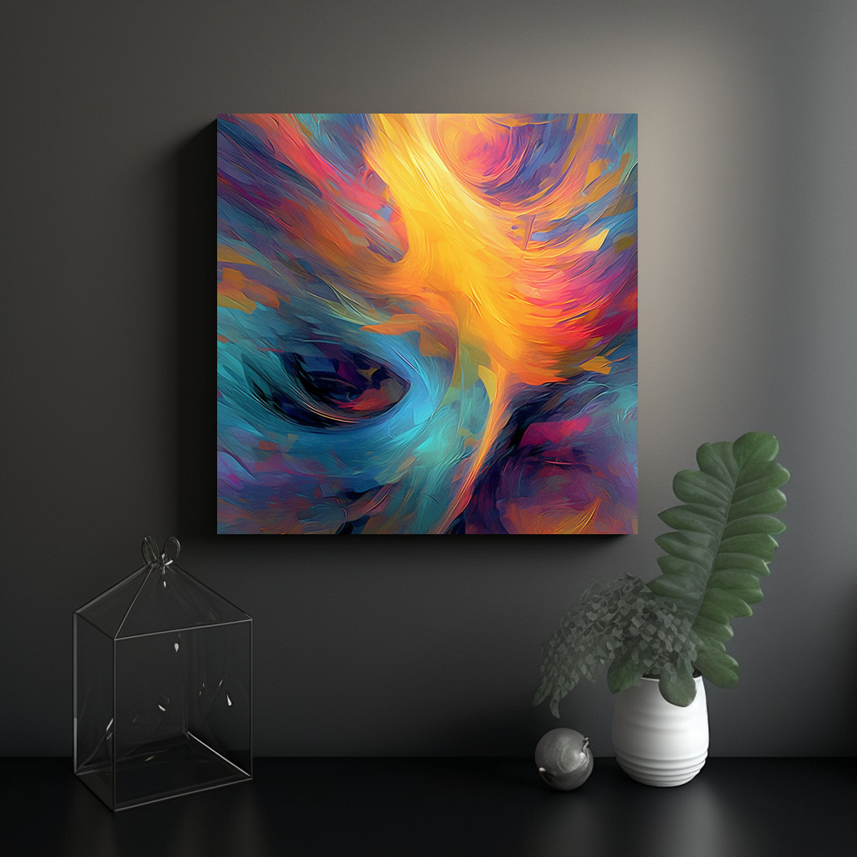 PINTURAS DECORATIVAS DE ARTE ABSTRACTO DIGITAL 30X30 CM - 2