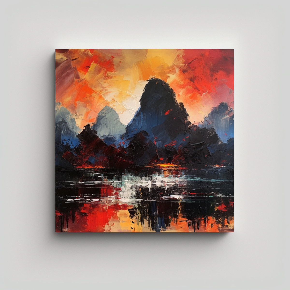 PINTURAS ABSTRACTAS DE GUILIN PARA DECORACIÓN 90X90 CM - 1