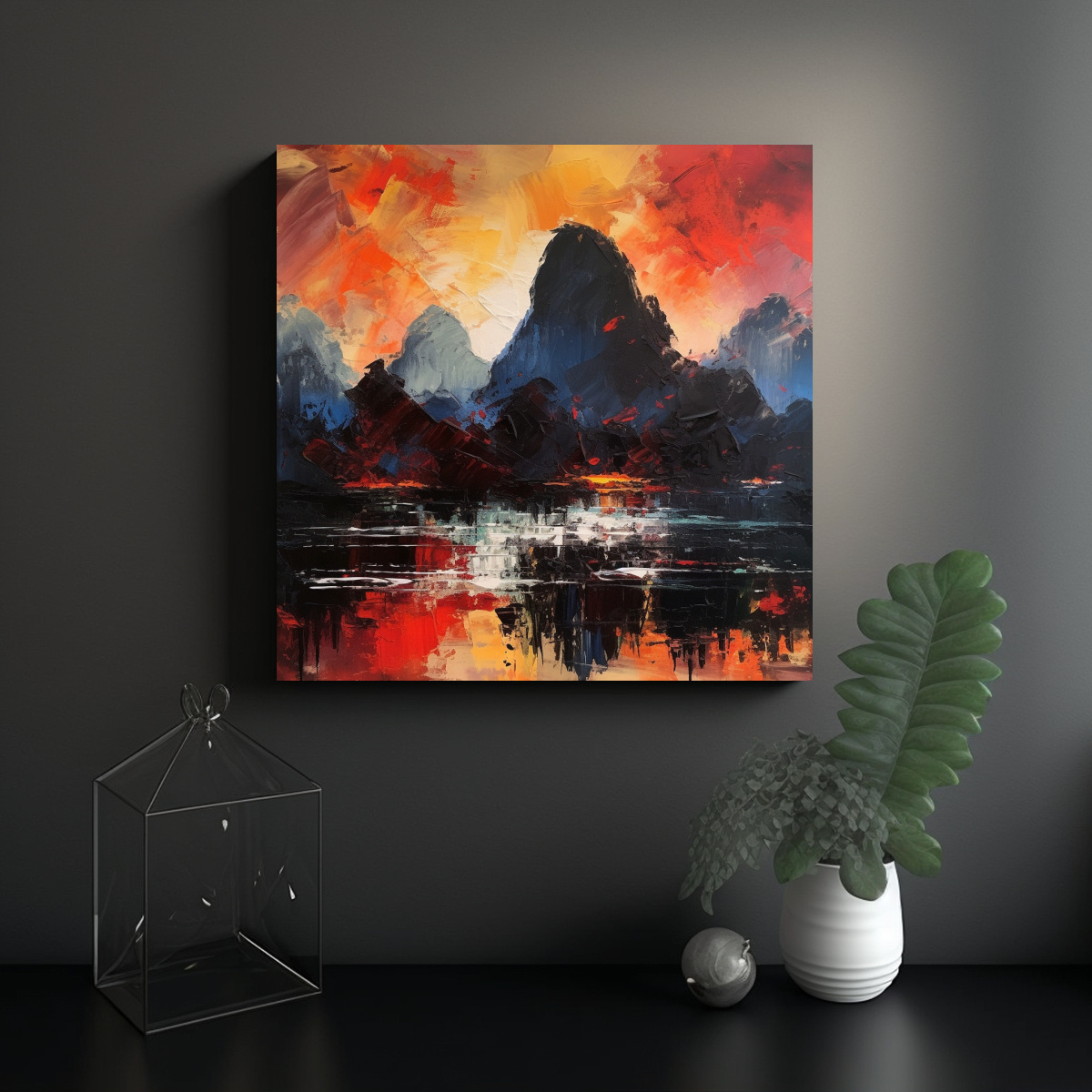 PINTURAS ABSTRACTAS DE GUILIN PARA DECORACIÓN 90X90 CM - 2