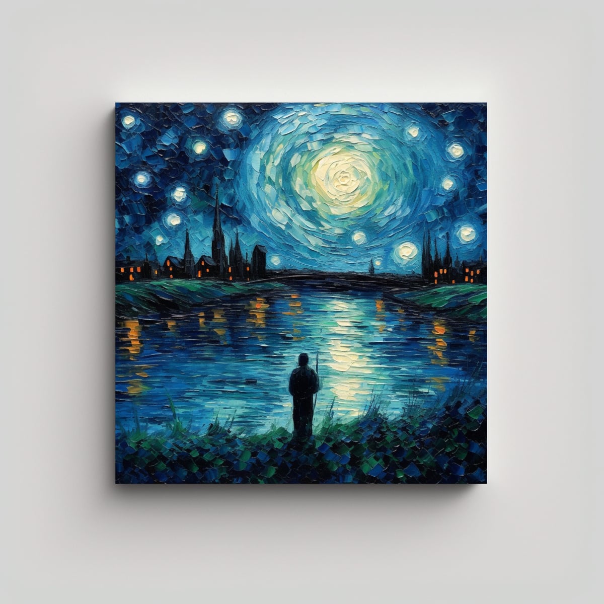 CUADRO DECORATIVO: EXPOSICIÓN VAN GOGH NOCHE 60X60 CM - 1
