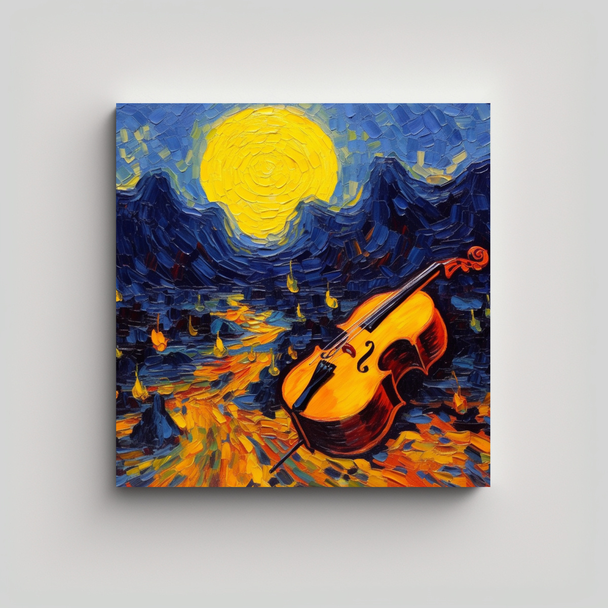 CUADRO ABSTRACTO DE VAN GOGH REPRESENTANDO A FELA 30X30 CM - 1