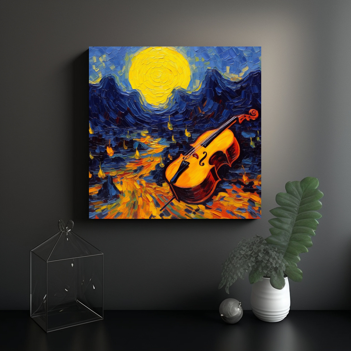 CUADRO ABSTRACTO DE VAN GOGH REPRESENTANDO A FELA 30X30 CM - 2