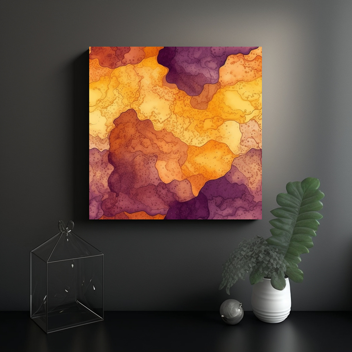 CUADRO CREATIVO PARA COCINA CON TEXTURA DE LAVA Y 60X60 CM - 2