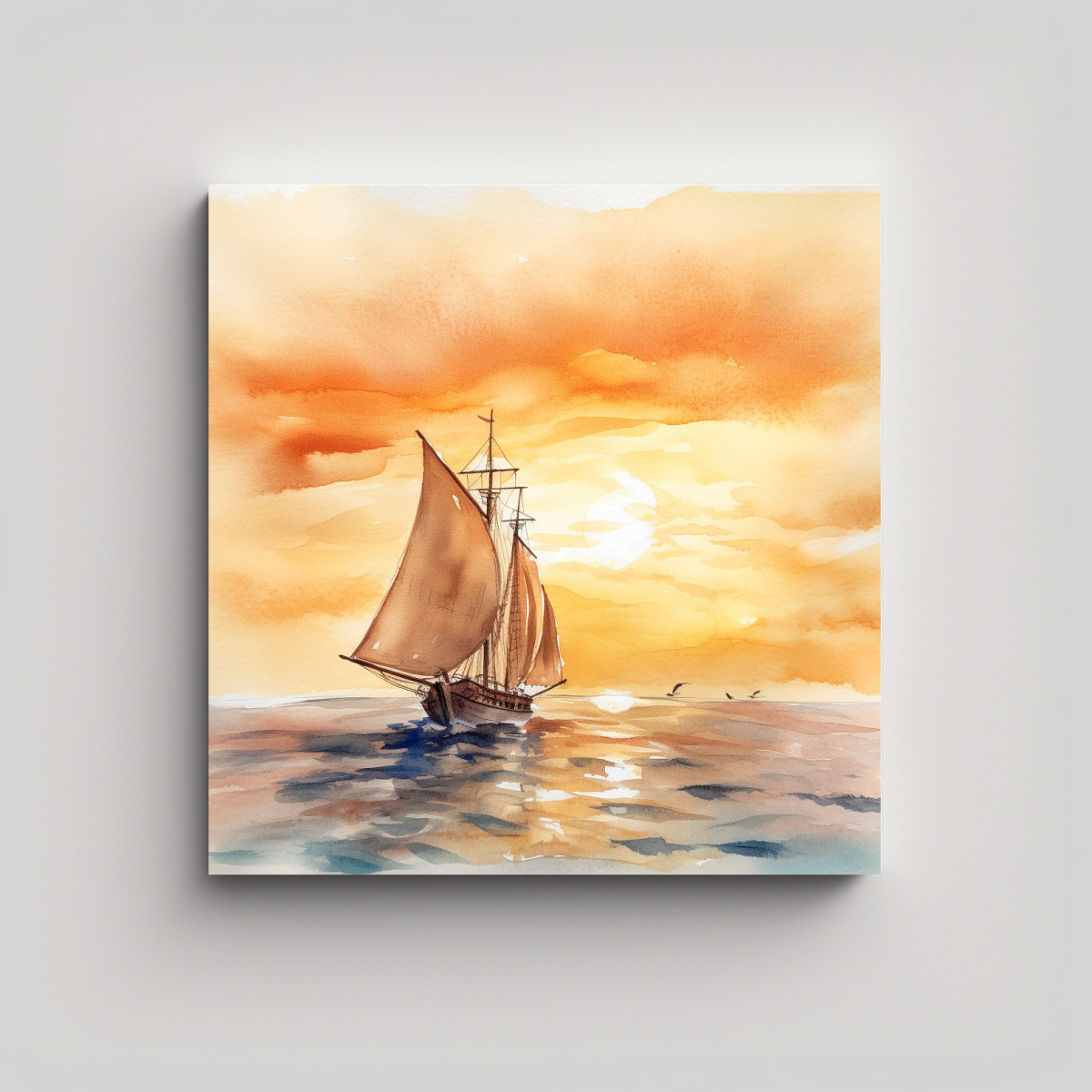 CUADRO DECORATIVO: VELA EN EL MAR CON EL VIENTO 90X90 CM - 1