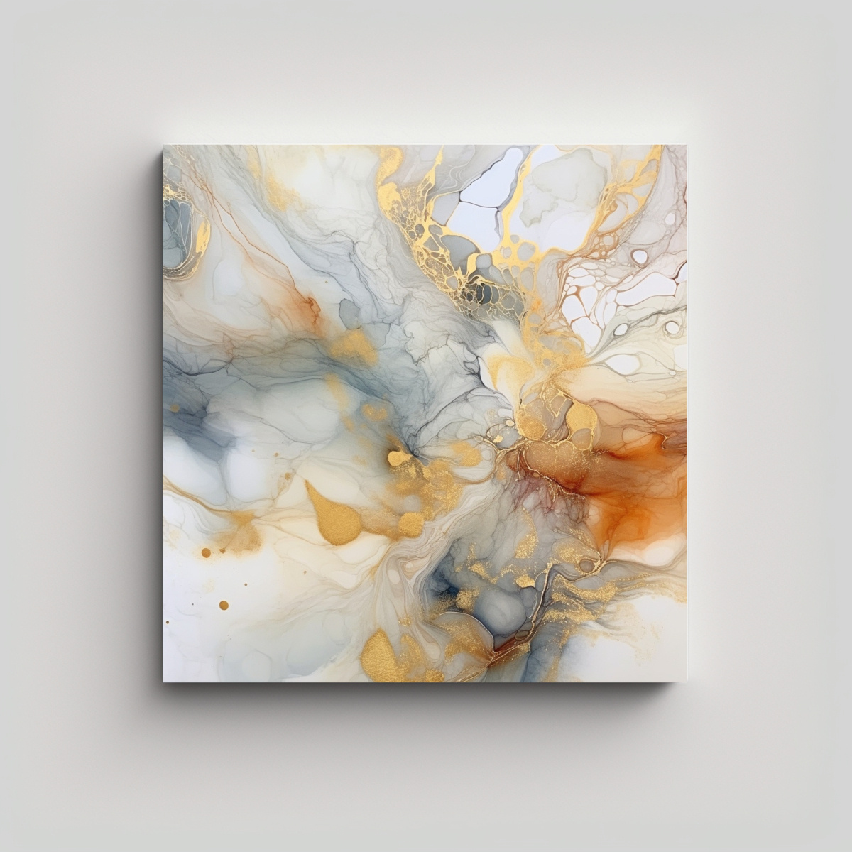 CUADRO DECORATIVO ABSTRACTO EN TONOS BLANCOS Y 60X60 CM - 1