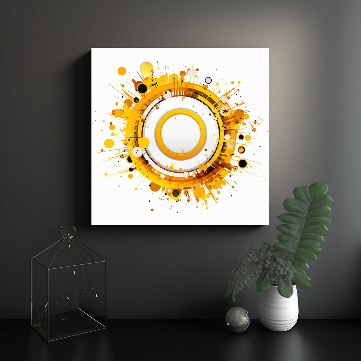 PINTURA DECORATIVA VANGUARDIA EN LIENZO BLANCO 100X100 CM - 2
