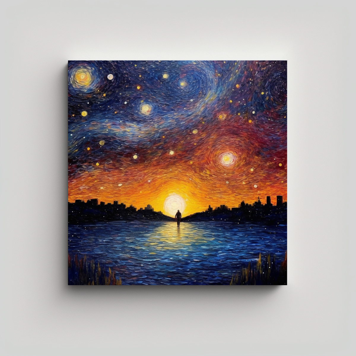 PINTURAS DECORATIVAS DE ACUARELA FLORAL Y CIELO 30X30 CM - 1