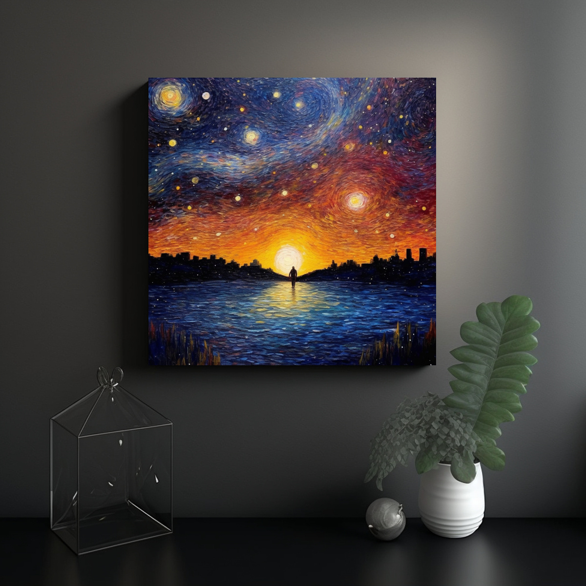 PINTURAS DECORATIVAS DE ACUARELA FLORAL Y CIELO 30X30 CM - 2