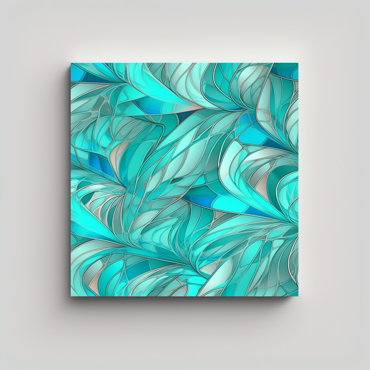 PINTURAS DECORATIVAS CON PATRÓN DE ONDAS 90X90 CM - 1
