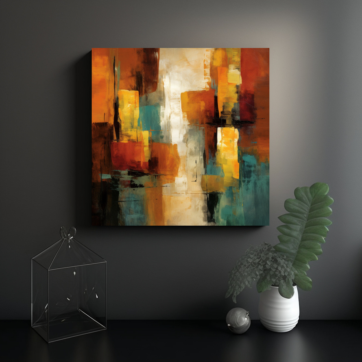 CUADROS ABSTRACTOS MODERNOS PARA DECORACIÓN DE 100X100 CM - 2