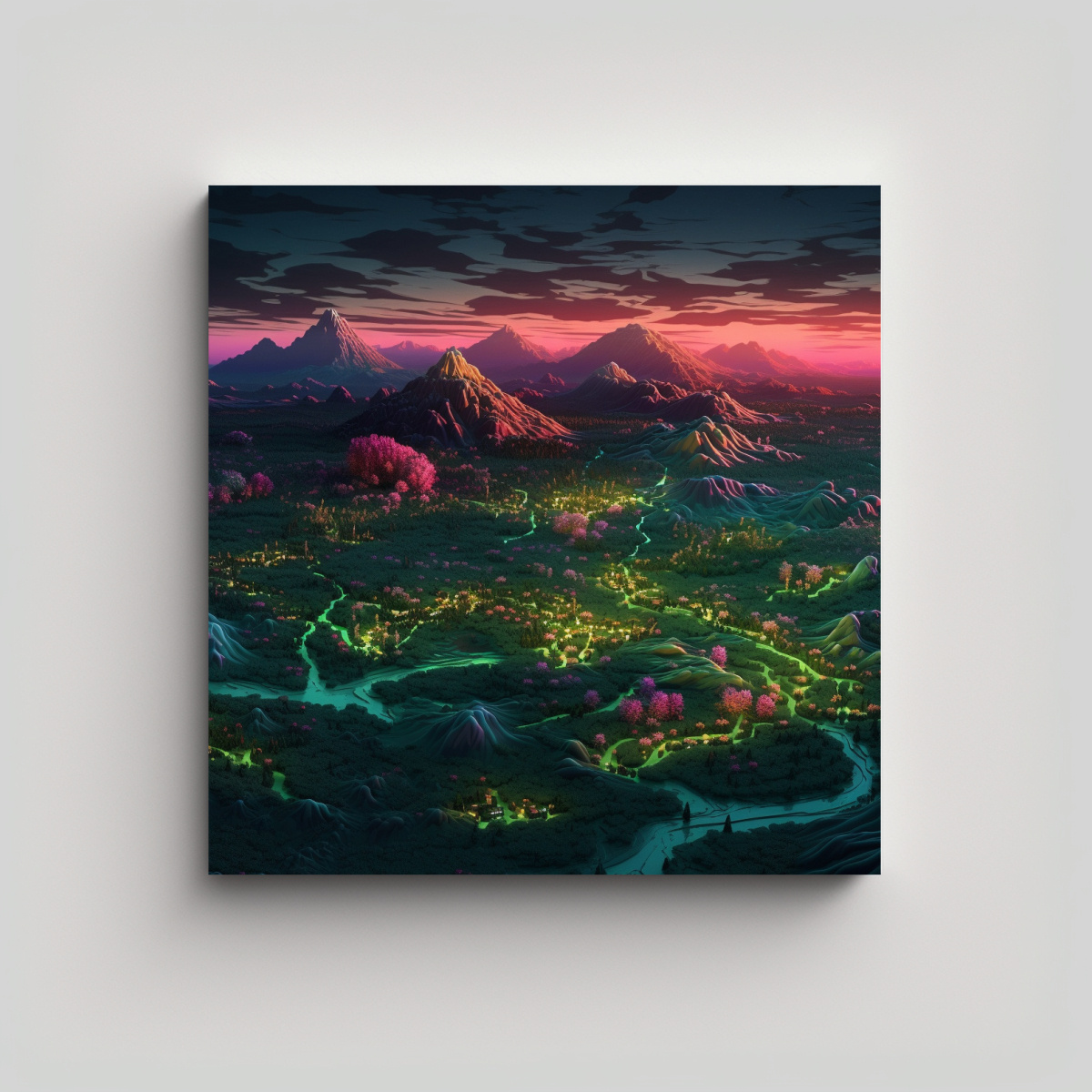CUADROS DE EXPRESIÓN LLAMATIVOS DE MONTAÑAS 80X80 CM - 1