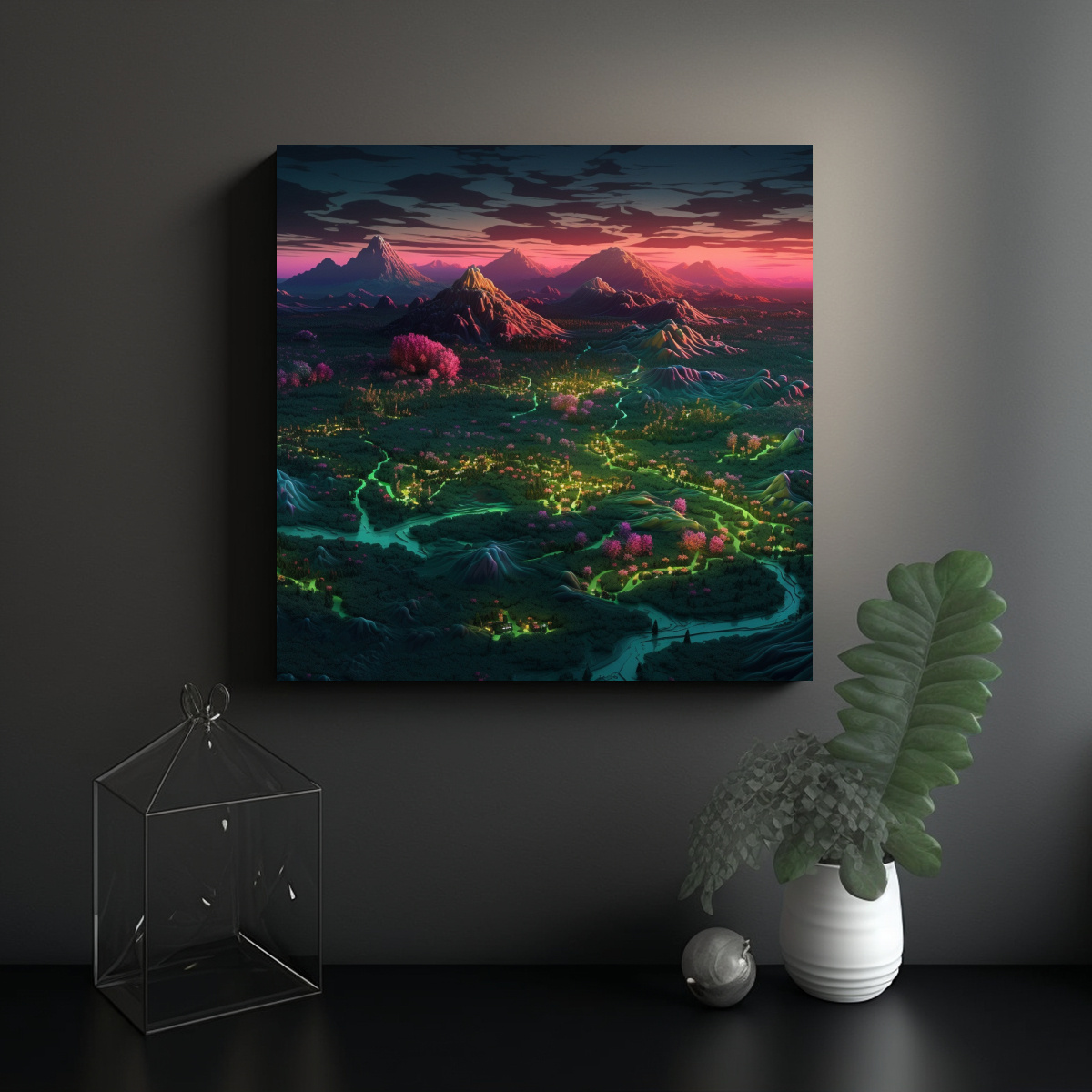 CUADROS DE EXPRESIÓN LLAMATIVOS DE MONTAÑAS 80X80 CM - 2