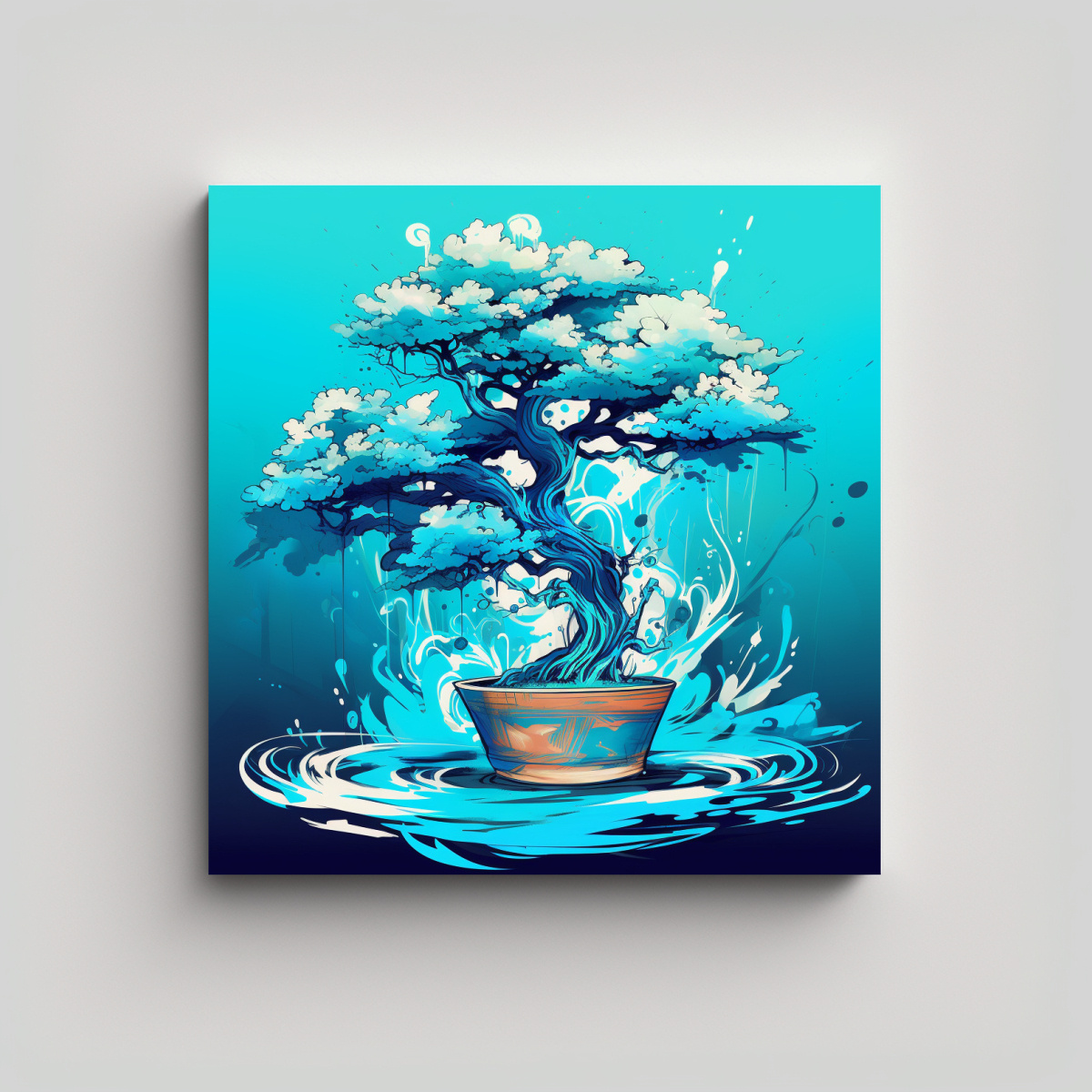 CUADRO DECORATIVO UN ÁRBOL BONSÁI EN COLORES 20X20 CM - 1