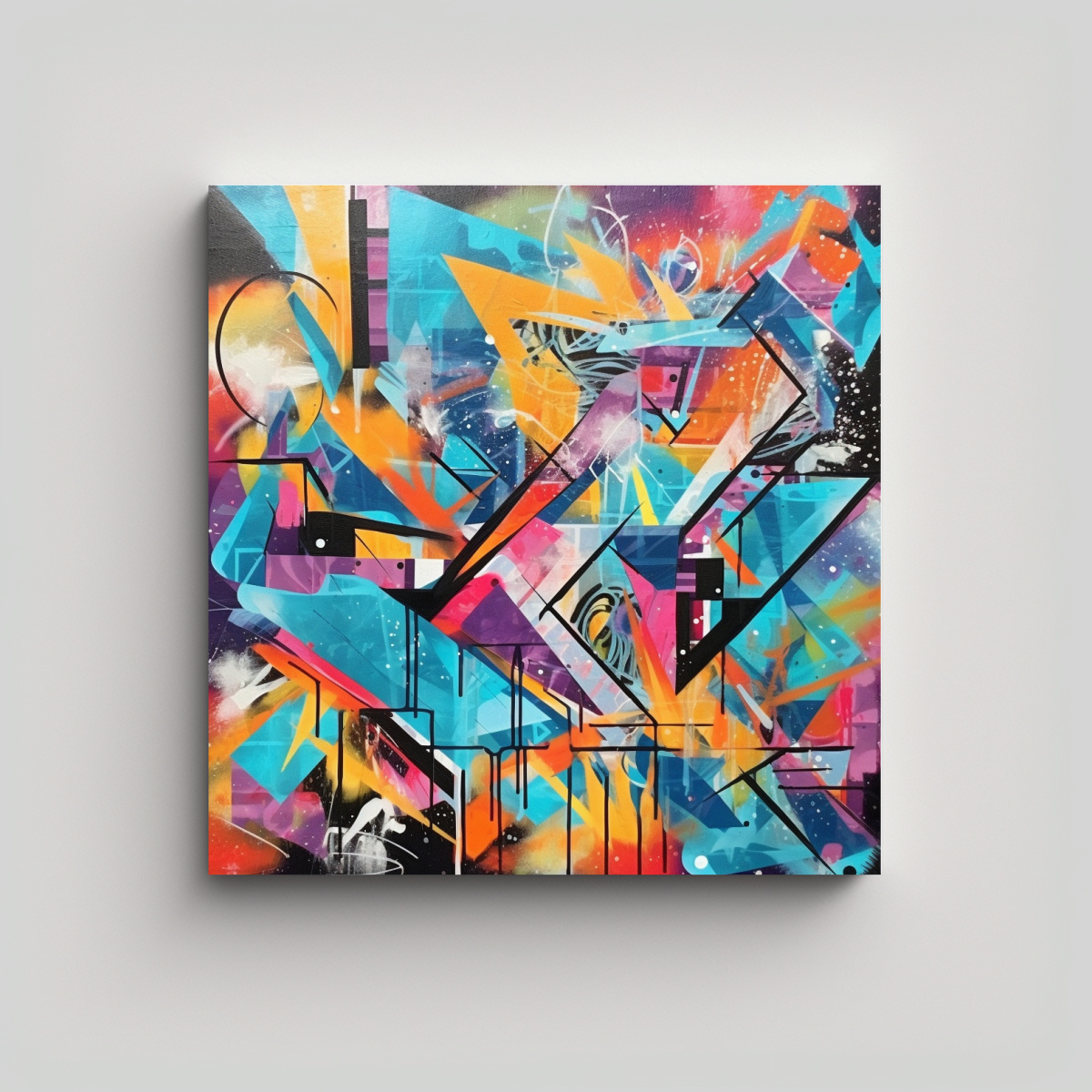 ARTE URBANO EN LIENZO: GRAFFITI INSPIRADOR DE 30X30 CM - 1