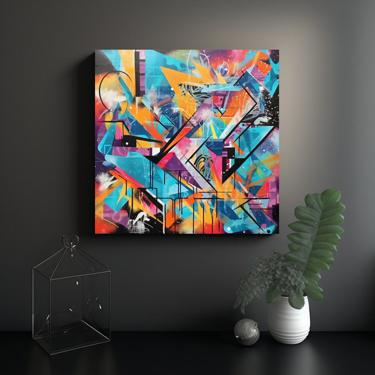 ARTE URBANO EN LIENZO: GRAFFITI INSPIRADOR DE 30X30 CM - 2