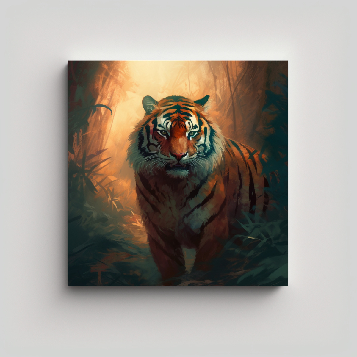 CUADRO ABSTRACTO VIDA TIGRE: ARTE DECORATIVO 80X80 CM - 1