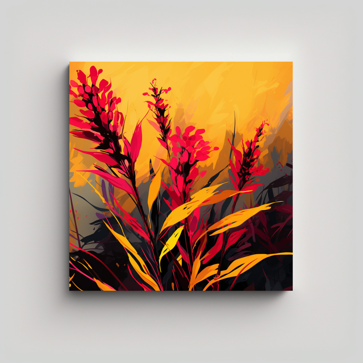 PINTURA ACUARELA FIREWEED EN BASTIDOR DE TELA EN 30X30 CM - 1
