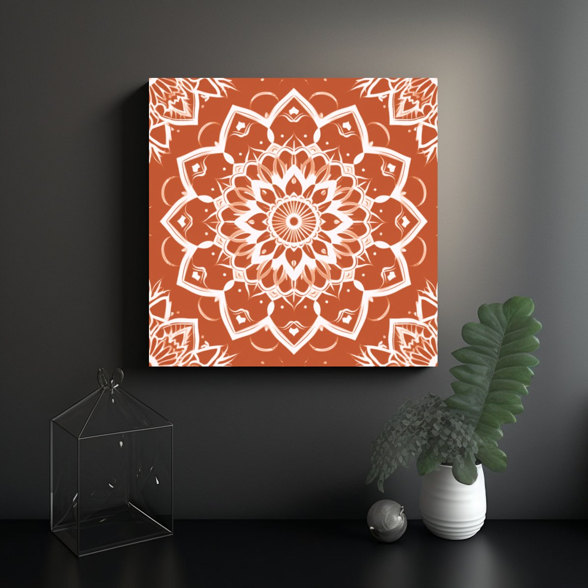 CUADRO DECORATIVO MINIMALISTA BOHO CON MANDALA EN 30X30 CM - 2