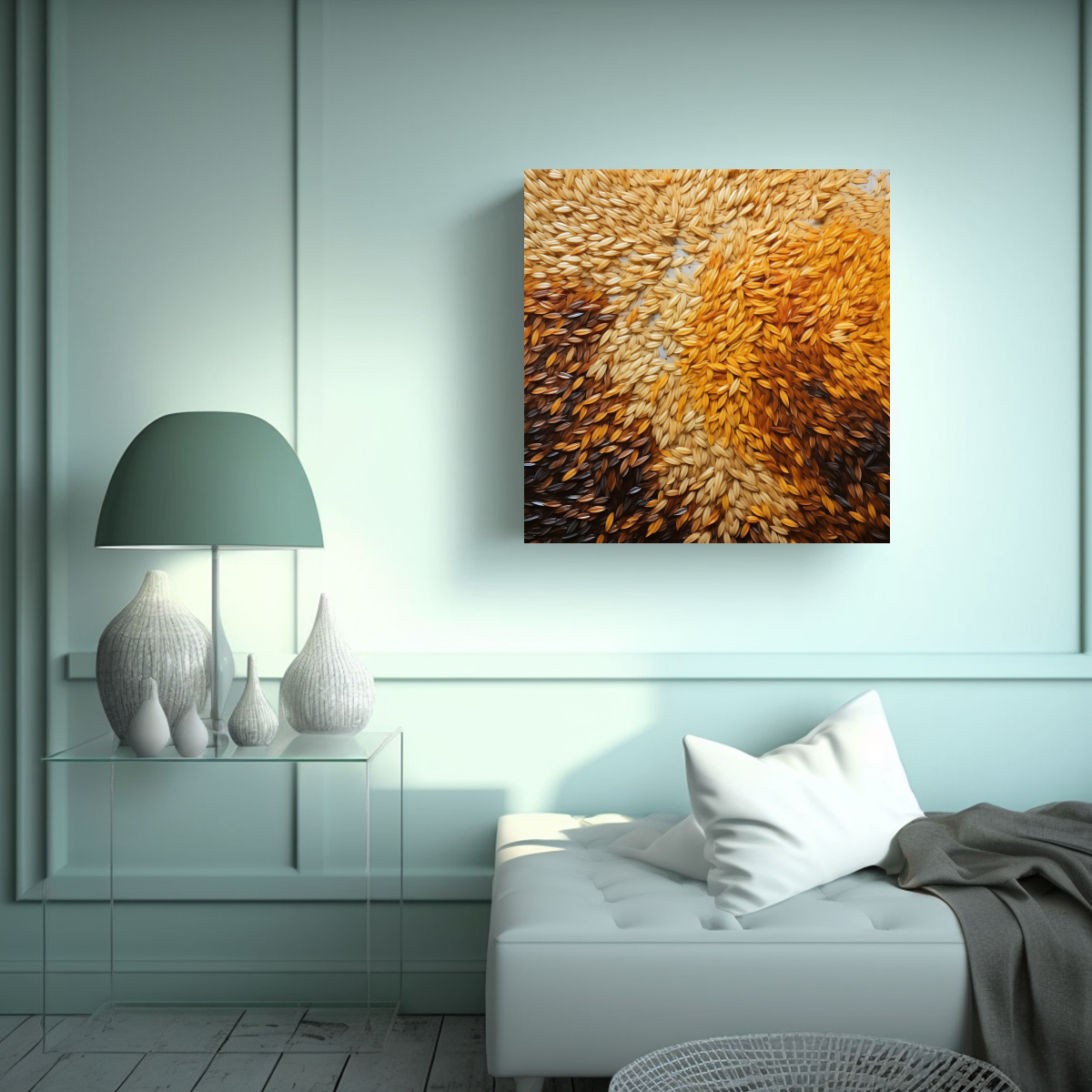 PINTURA ACUARELA DE ARROZ ADORABLE PINTURA 70X70 CM - 2