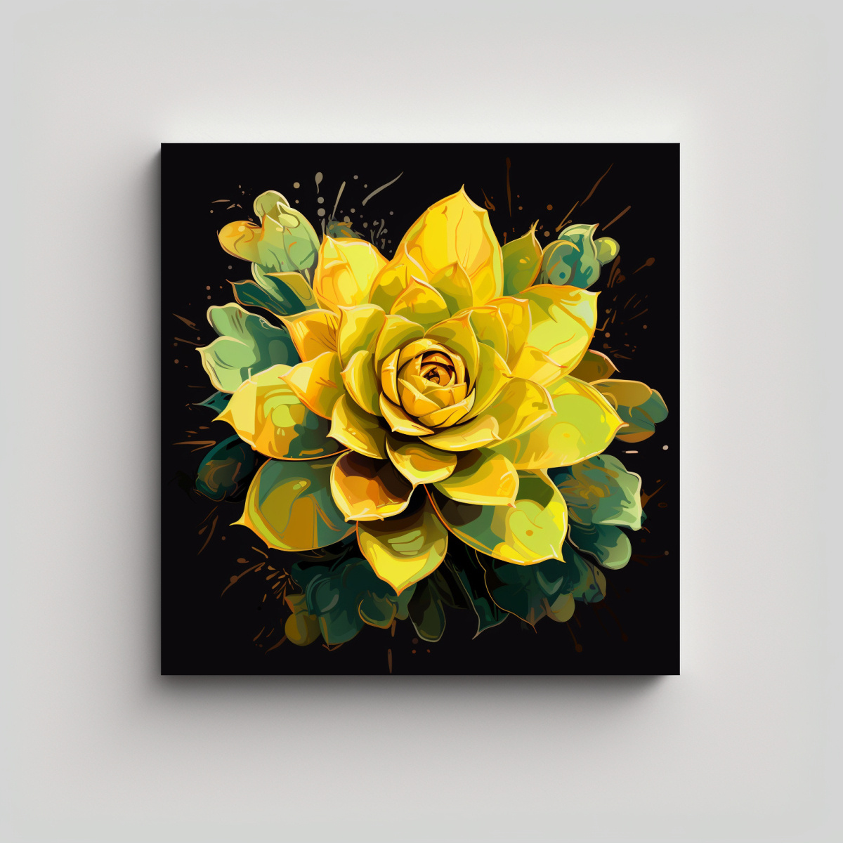 PINTURAS DECORATIVAS DE SUCULENTAS EN TONOS 60X60 CM - 1