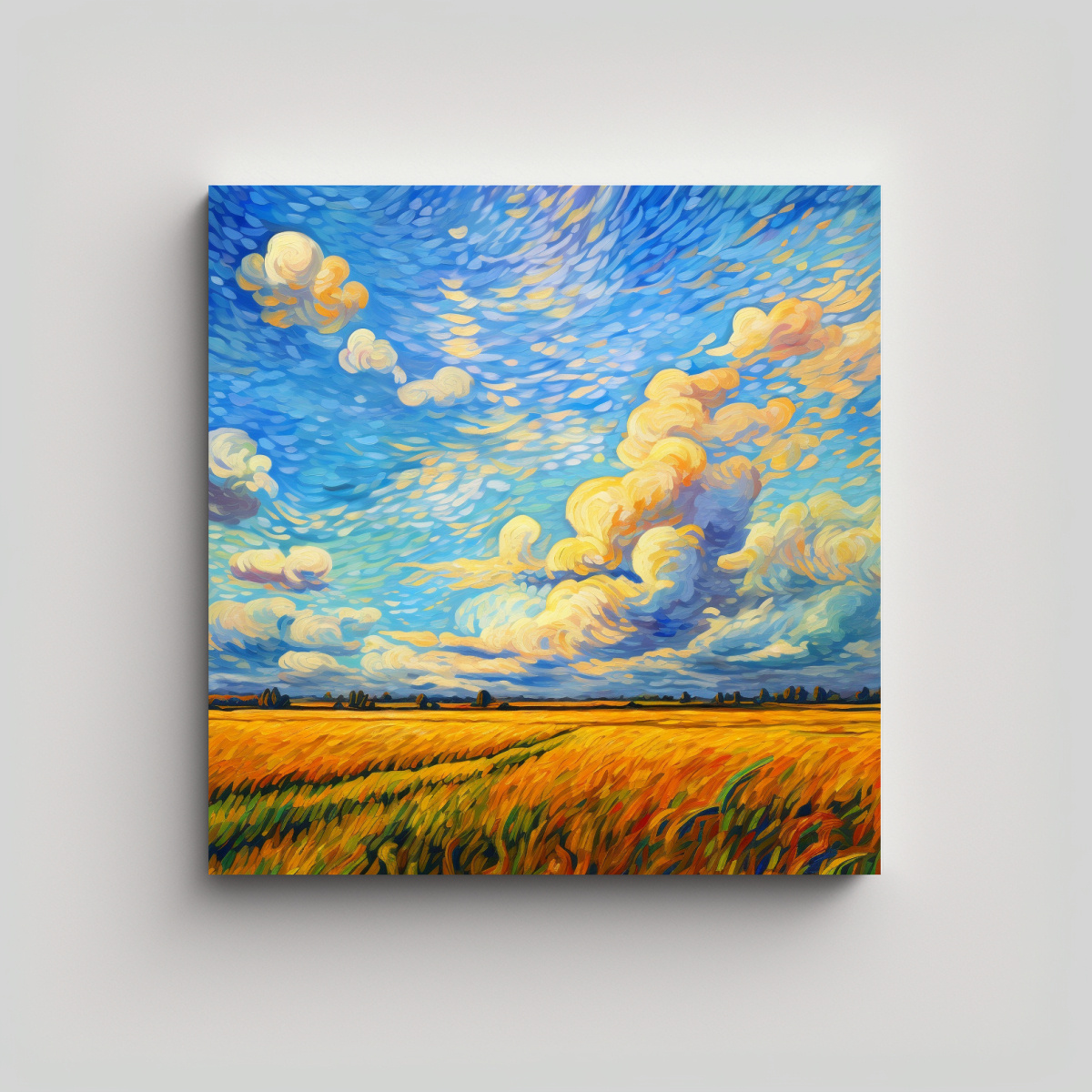 PINTURA EN LIENZO EQUILIBRIO EXPRESIONISTA CIELO 30X30 CM - 1