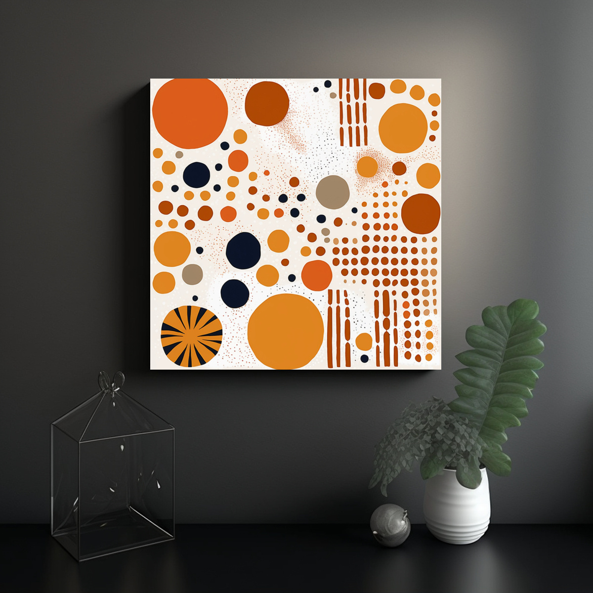 CUADRO DE PARED MINIMALISTA CON PATRONES 90X90 CM - 2