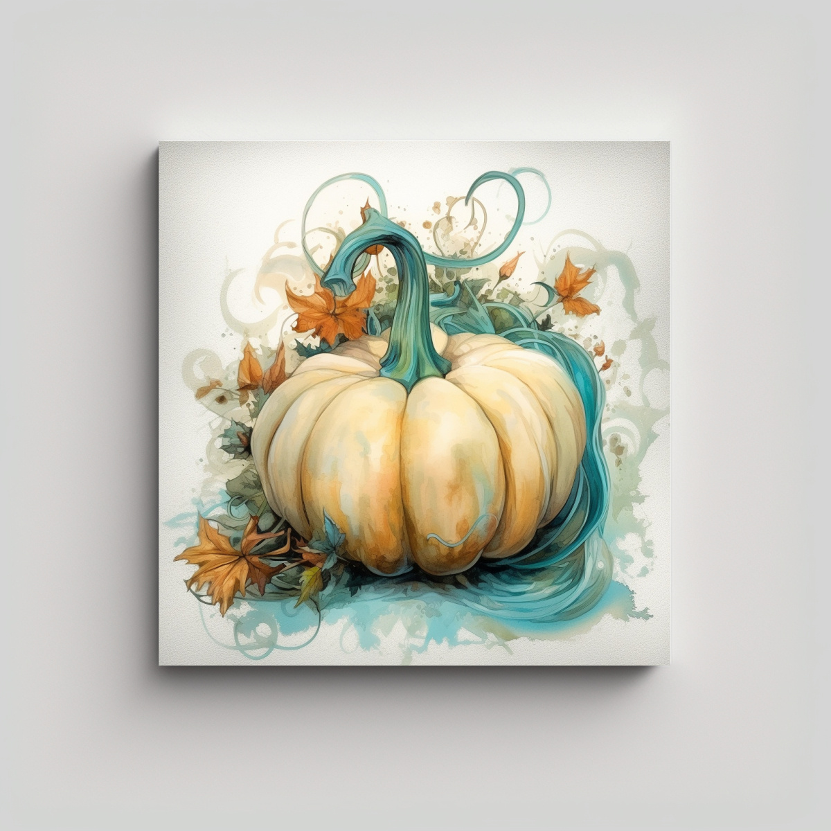 PINTURA DECORATIVA DE CALABAZA PARA DAR GRACIAS 60X60 CM - 1