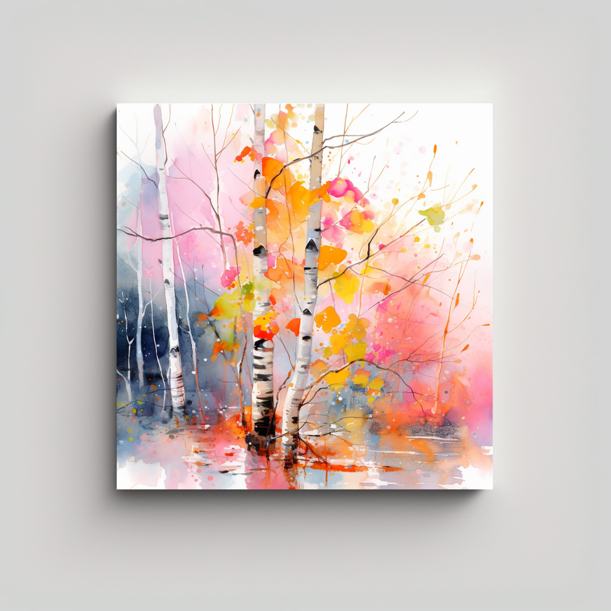 CUADRO ABSTRACTO HERMOSO DE ÁRBOL DE ÁLAMO 100X100 CM - 1