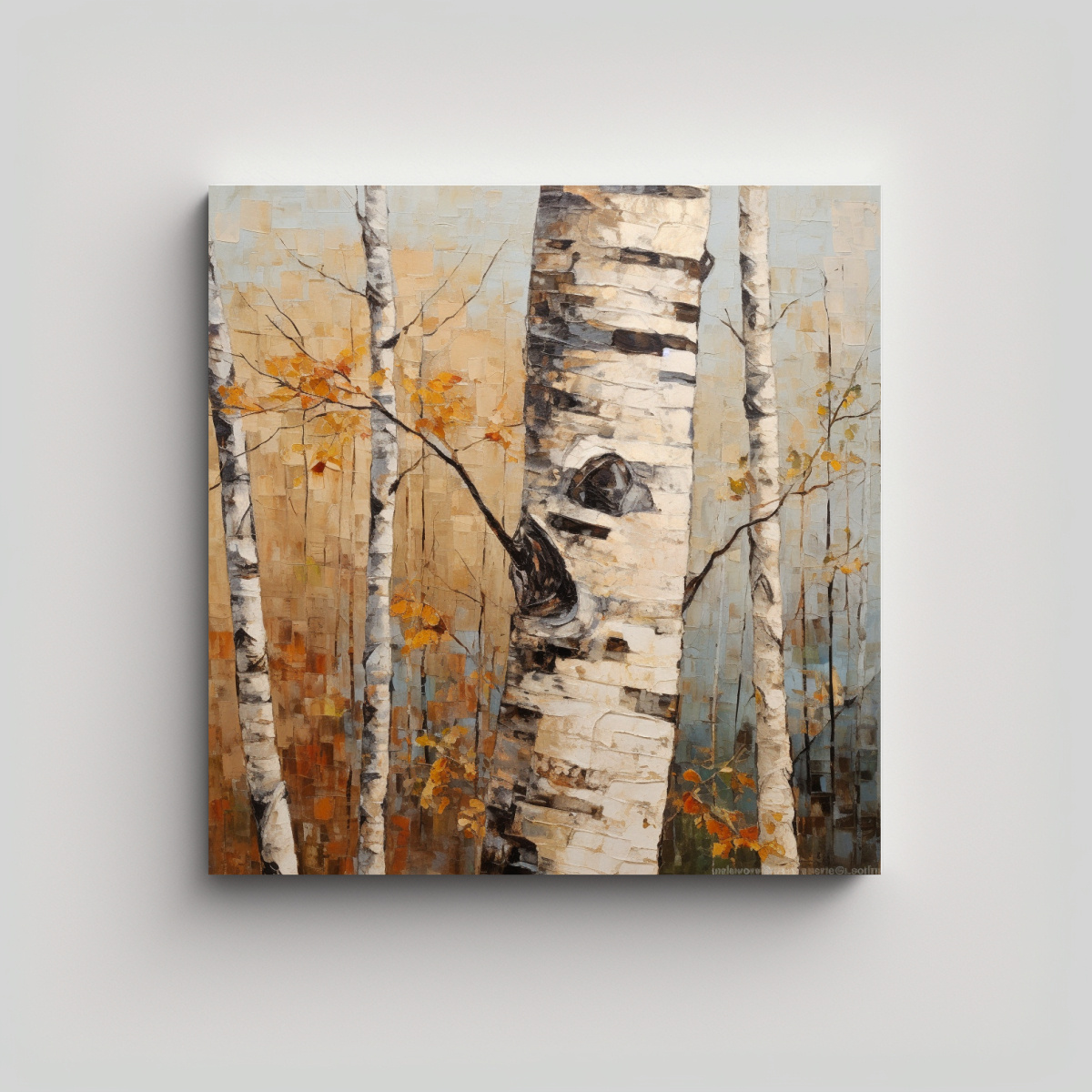 1 CUADRO FOTOGRAFÍA DE ÁRBOL DE ABEDUL PINTURA 40X40 CM - 1