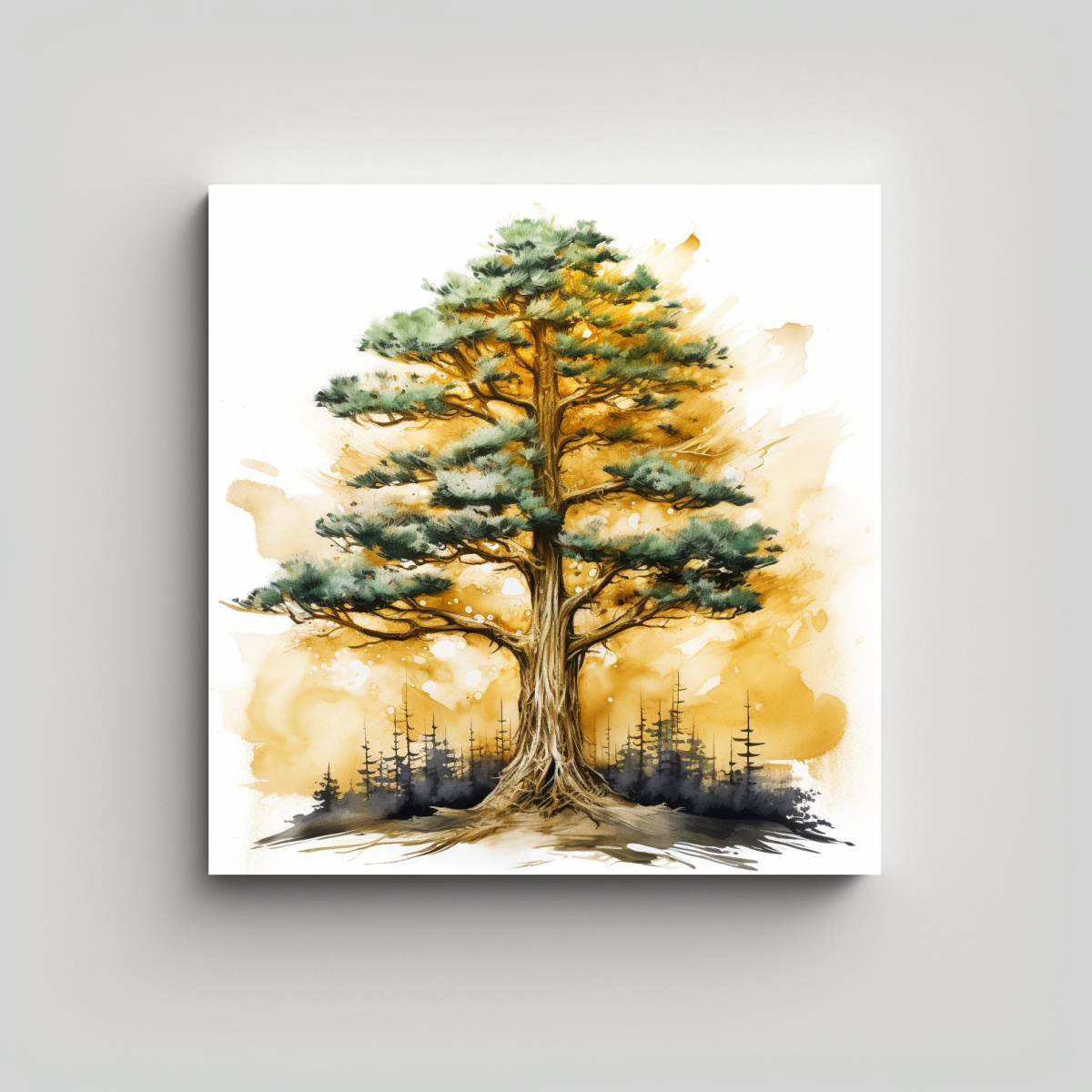 PINTURA ACUARELA INSPIRADA EN LA NATURALEZA, 50X50 CM - 1