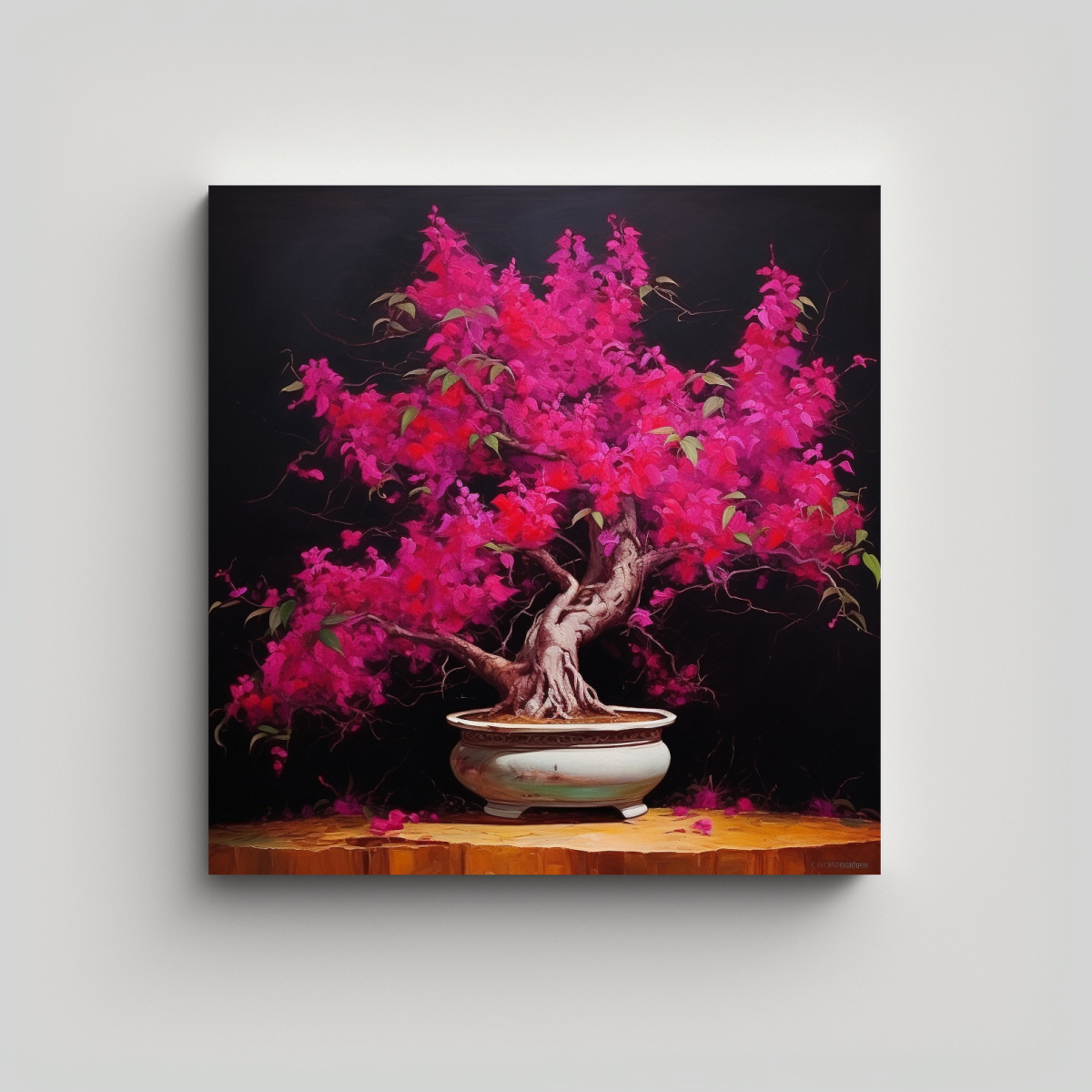 PINTURA ABSTRACTA ALTA CALIDAD ÁRBOL BONSÁI 30X30 CM - 1