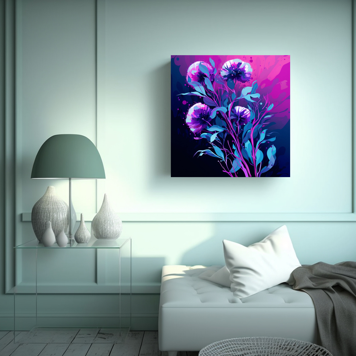 PINTURA DECORATIVA DE ÁRBOL DE EUCALIPTO EN 80X80 CM - 2