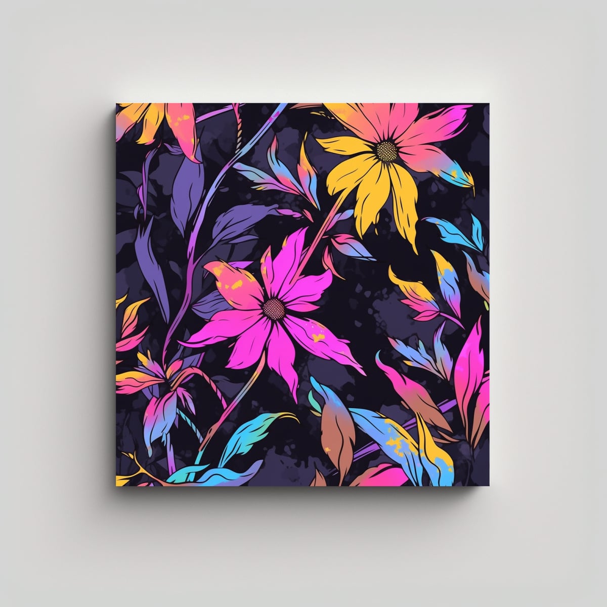 PINTURAS DECORATIVAS ESTILO NEONOIR CON COLORES 100X100 CM - 1