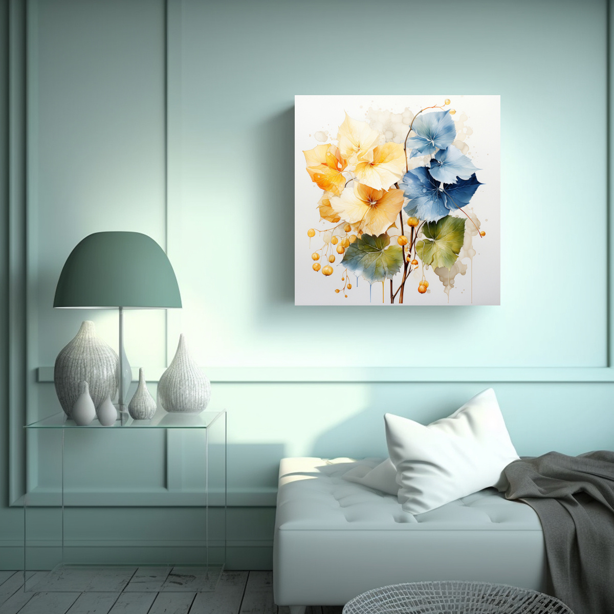 CUADRO TELA SUBLIMADA FLORES DE LINDEN EN COLORES 20X20 CM - 2