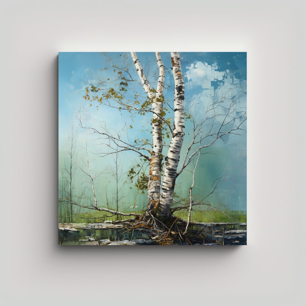 TELA EN BASTIDOR DE ÁRBOL DE ABEDUL, ESTILO 90X90 CM - 1