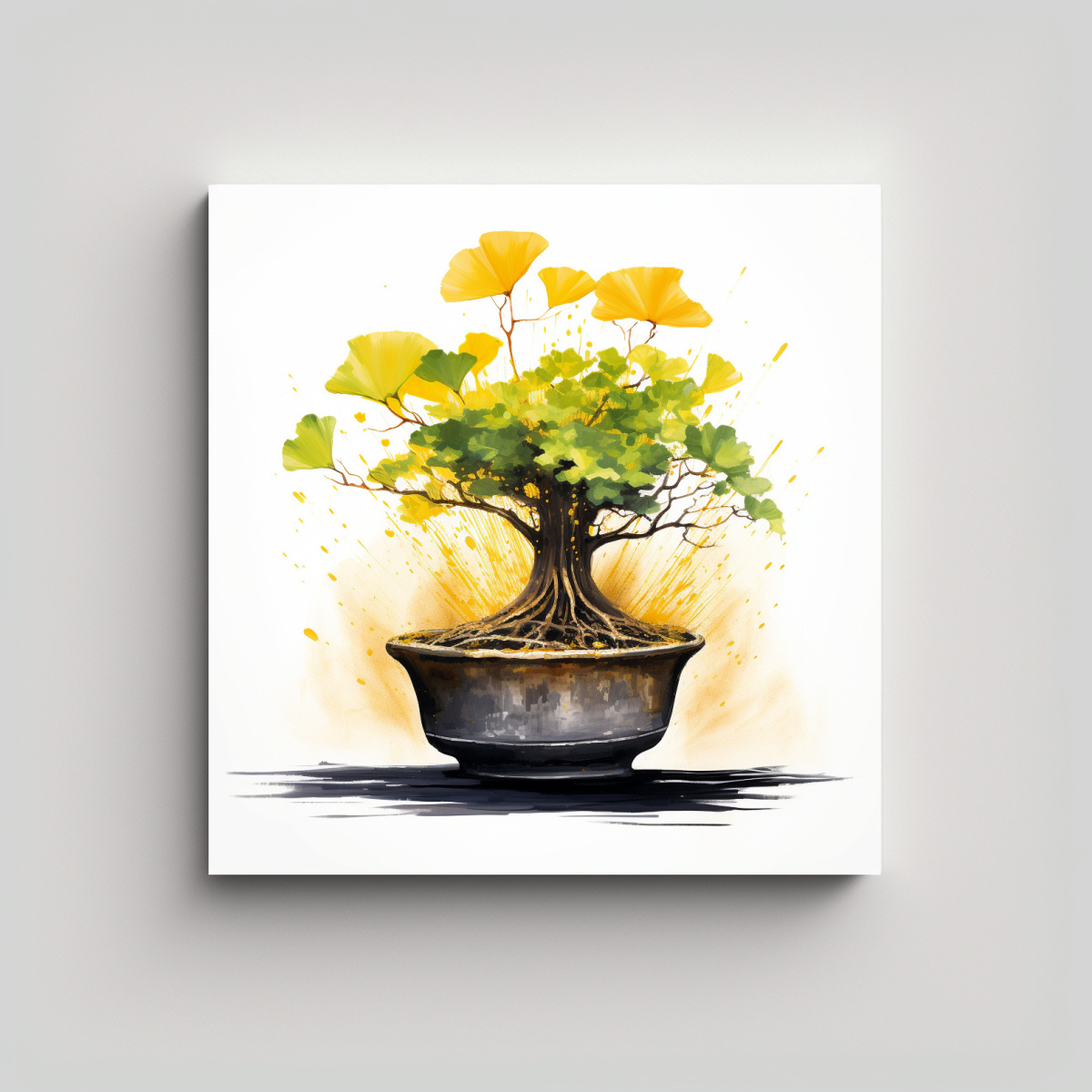 CUADRO DE MOVIMIENTO ELEGANTE GINKGO BILOBA 100X100 CM - 1