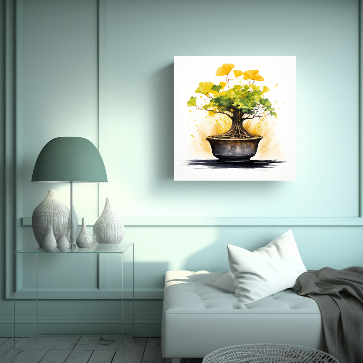 CUADRO DE MOVIMIENTO ELEGANTE GINKGO BILOBA 100X100 CM - 2
