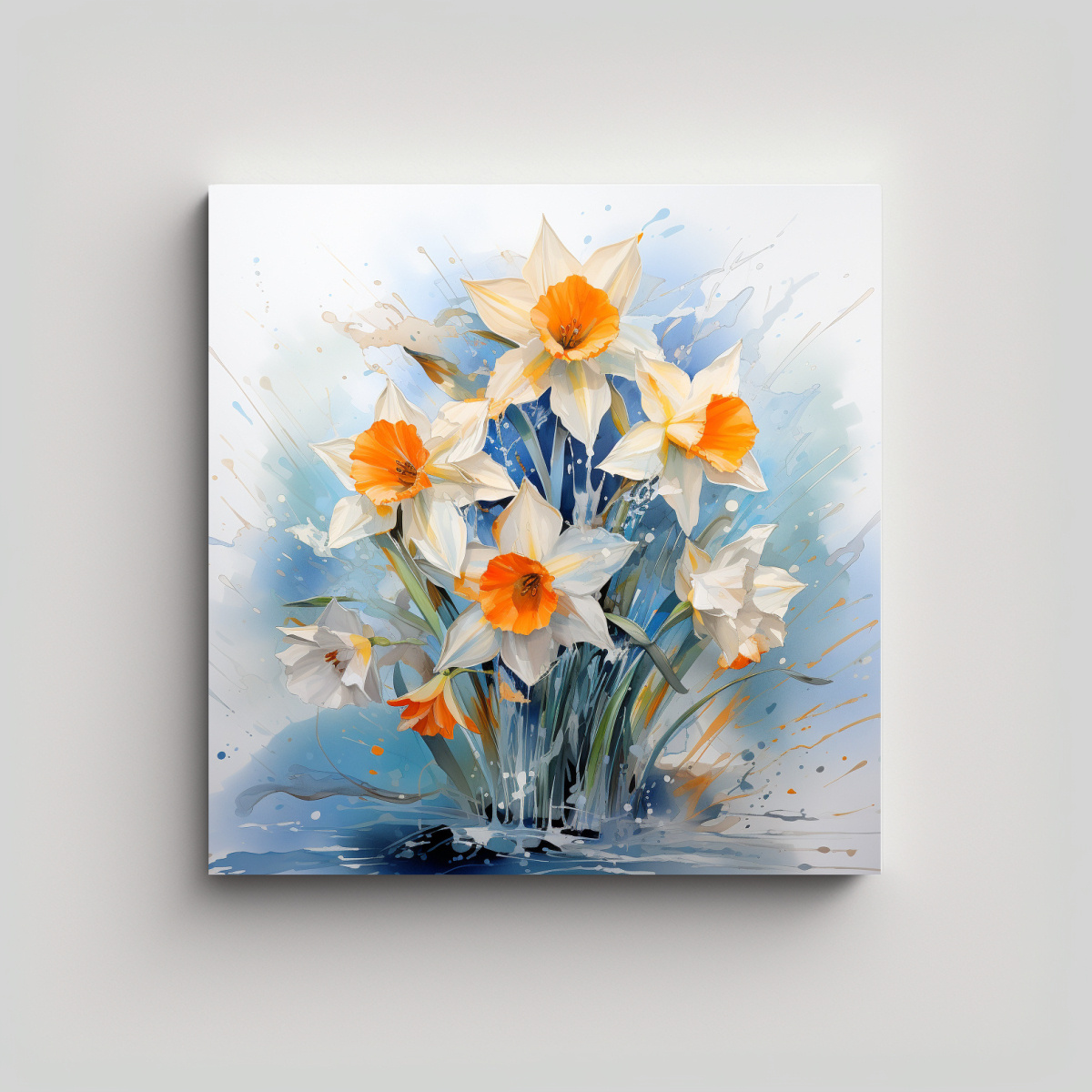 OBRA MAESTRA ARTE DE PARED DE NARCISOS EN COLORES 30X30 CM - 1